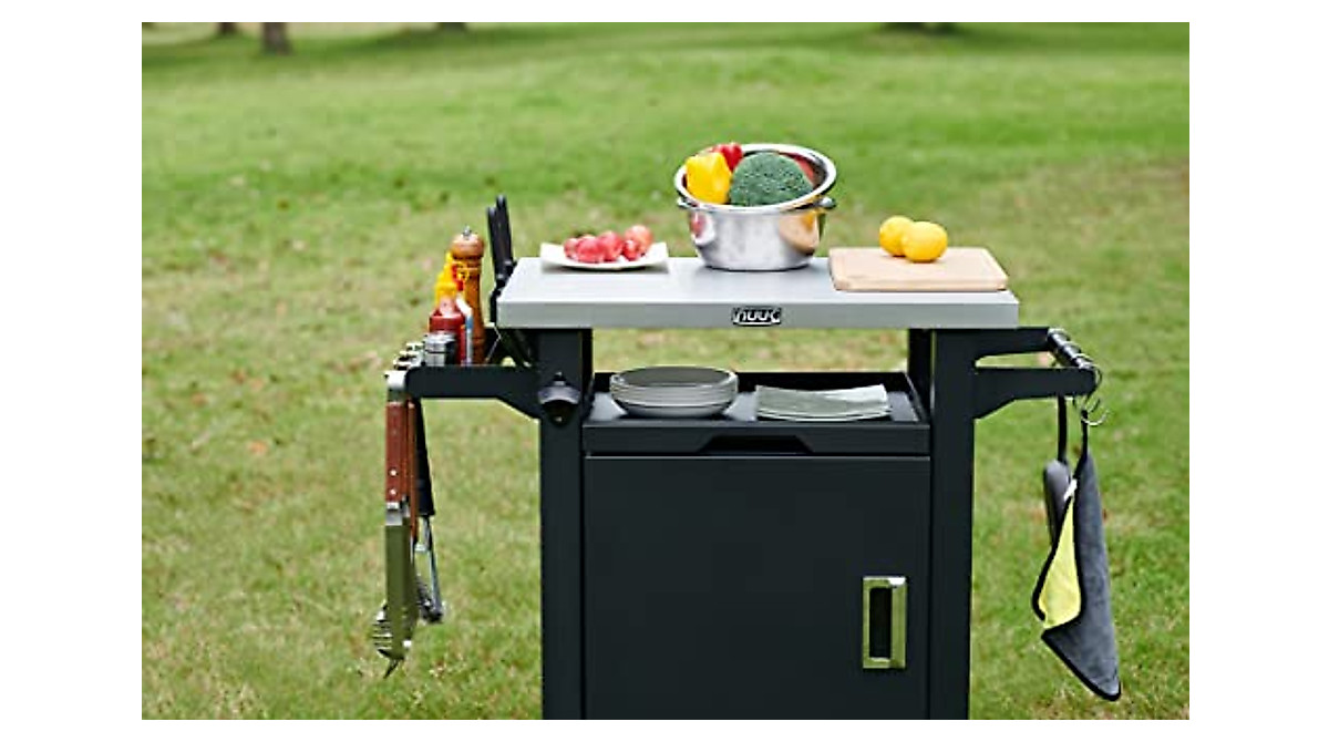 NUUK Deluxe Outdoor Rolling Prep Station - Stainless Steel Kitchen Island