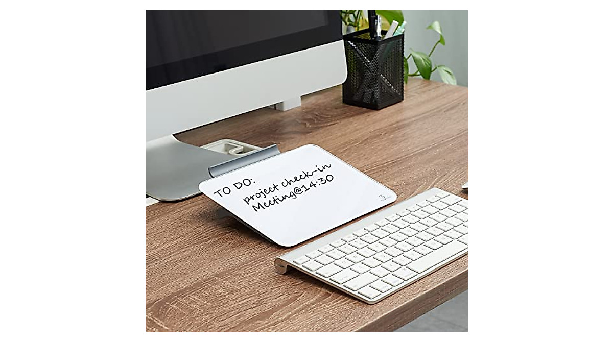 Small Desktop Glass Dry-Erase Whiteboard - 8x6 Inches With Stand, Marker Tray, Non-Slip Base For Desk Or Table - View #5