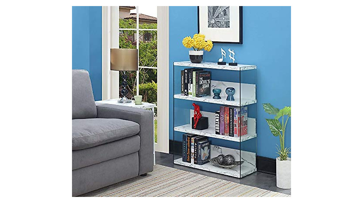 SoHo 4 Tier Wide Bookcase - Convenience Concepts