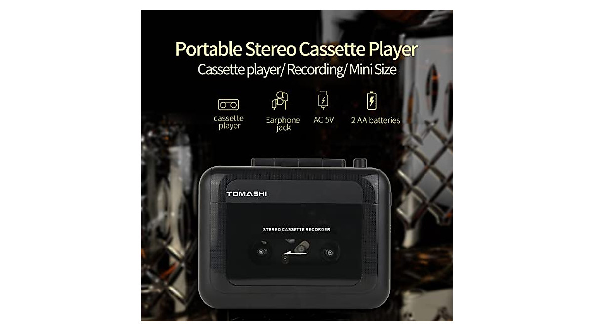 TOMASHI Portable Cassette Player Walkman with Mic & Auto-Stop