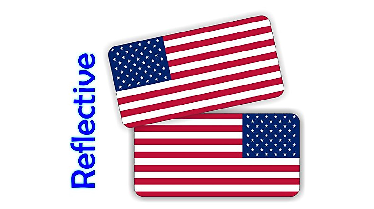 Reflective American Flag Hard Hat Stickers | Patriotic Decals