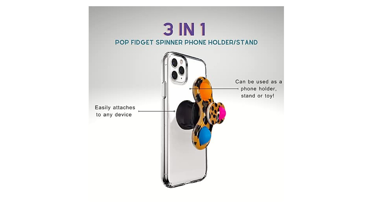 Pop Fidgit Spinner Phone Stand - 360° Rotation Grip