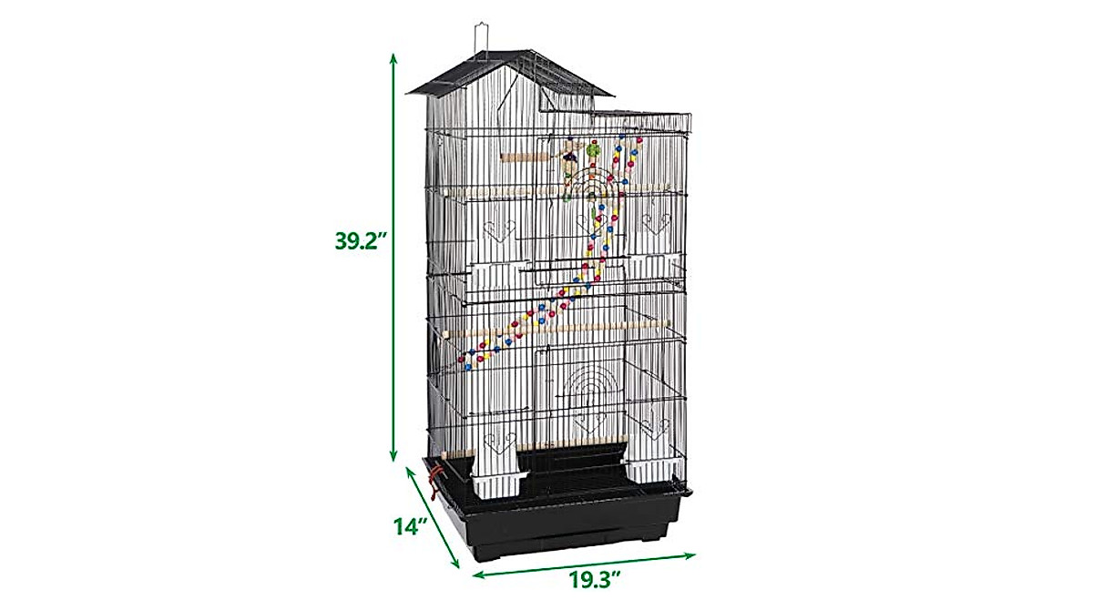 Super Deal 39'' Roof Top Parrot Bird Cage - Large & Durable