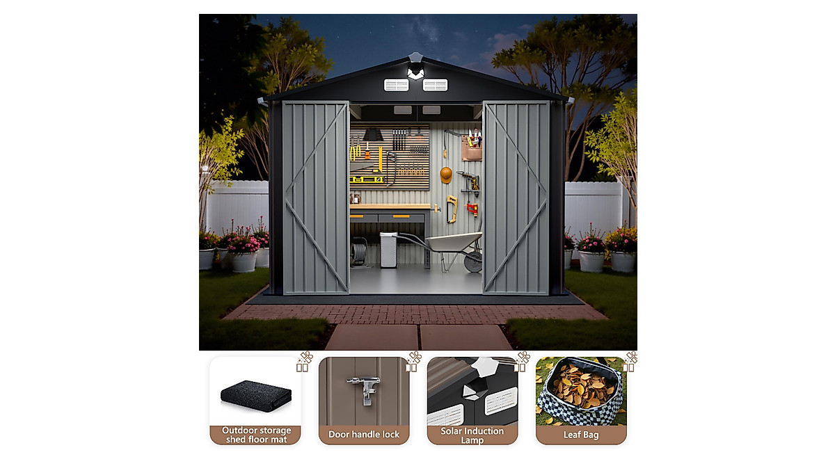 Benass Outdoor Storage Shed 10x12 FT - Durable & Waterproof
