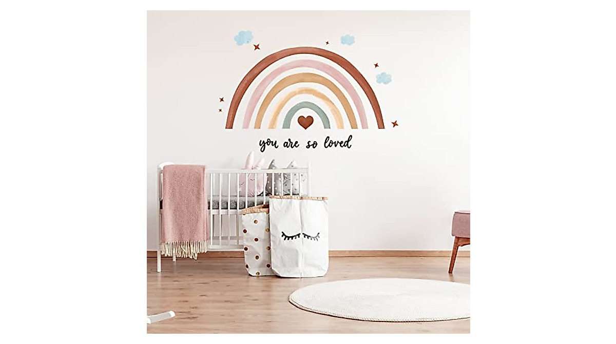 Rainbows Wall Decal - Large Boho Rainbow Stickers for Kids Rooms