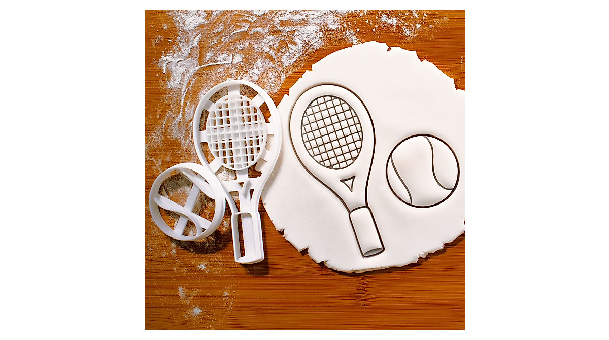 Tennis Racket & Ball Cookie Cutters for Baking and Crafts