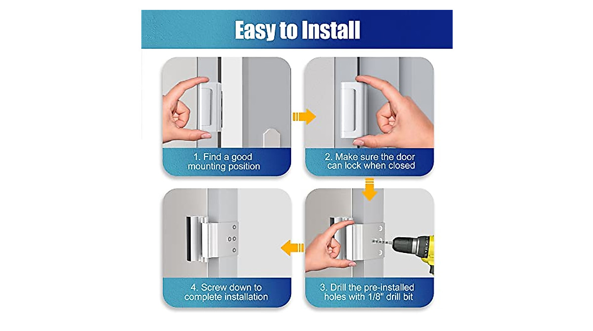 AceMining Door Reinforcement Lock - Strong Home Security Upgrade