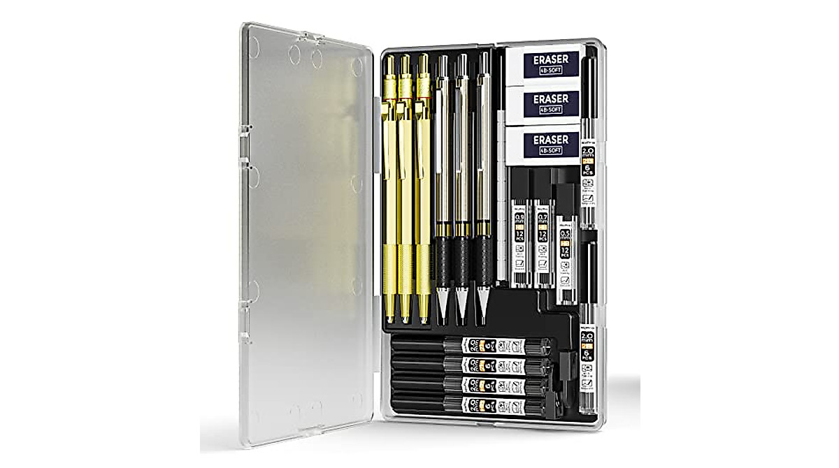 Nicpro Gold Mechanical Pencils Set - Precision Drafting & Sketching Tool