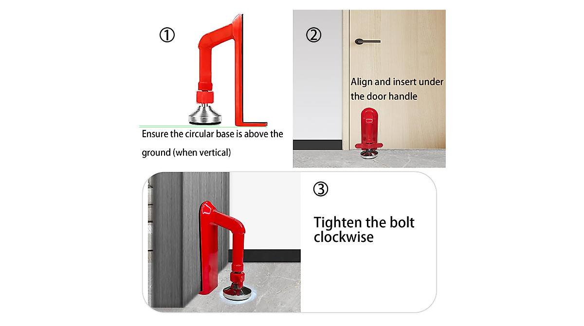 Portable Door Lock for Travel Security - No Drill Anti Theft Door Blocker