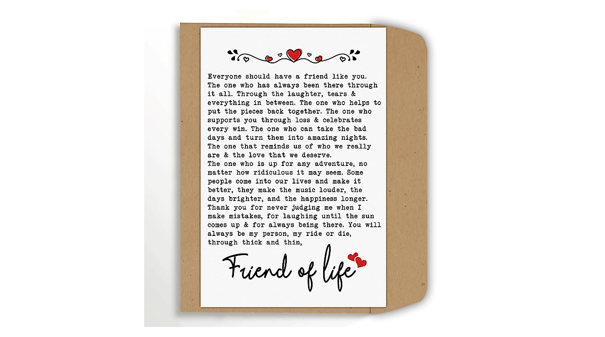 Best Friend Card - Thank You Gift for Special Friends
