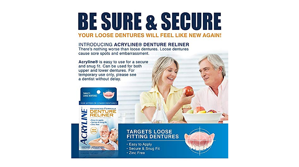 Acryline Denture Reliner - Secure Fit for Upper & Lower
