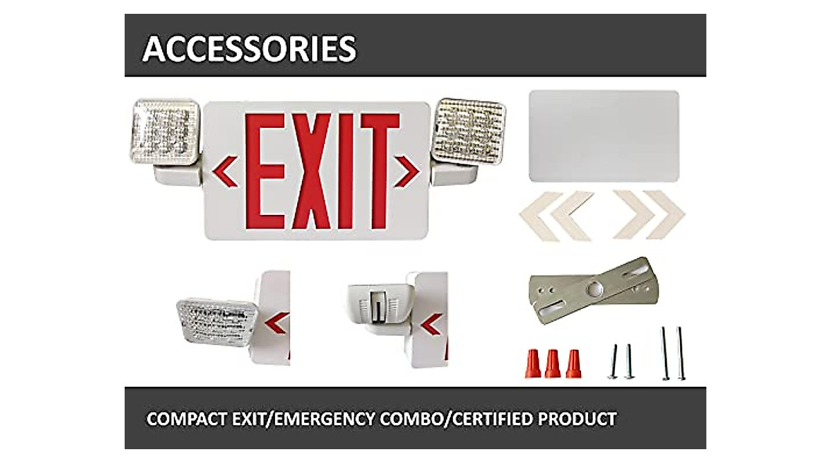 Garrini LED Emergency Light Combo Exit Sign for Safety