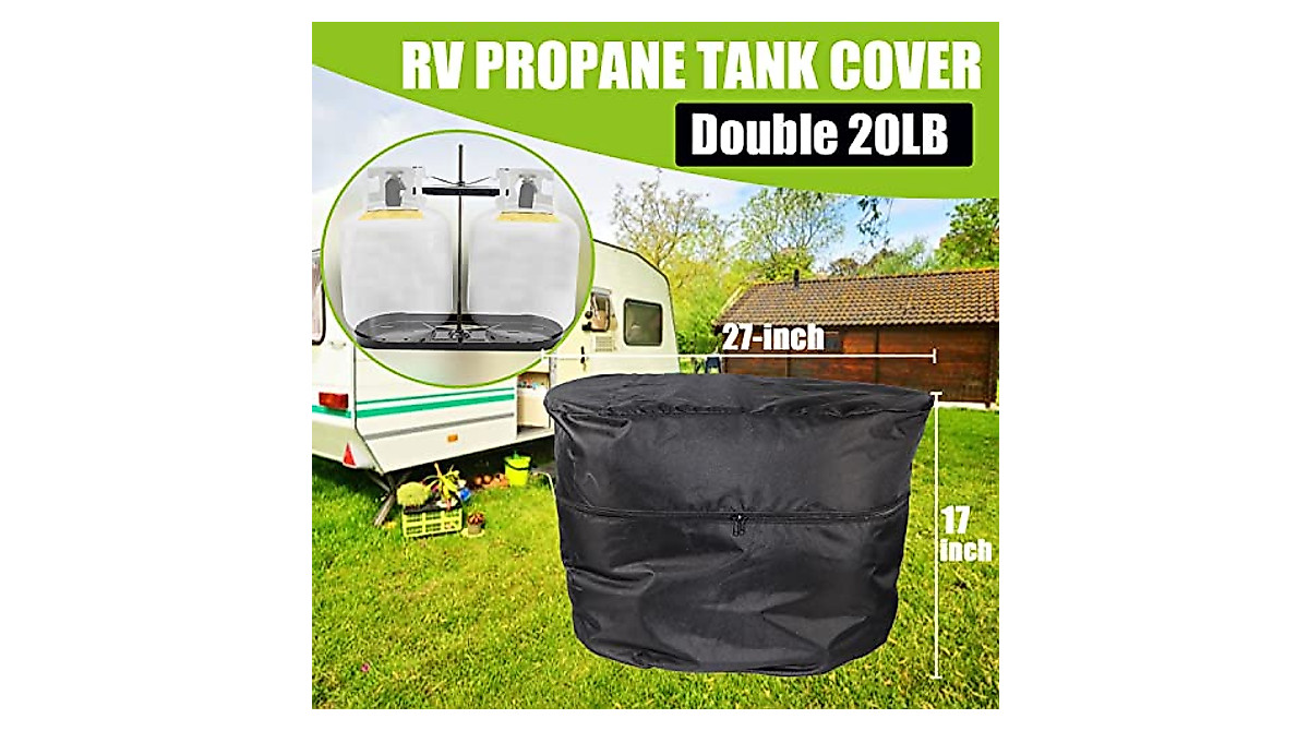 Durable RV Propane Tank Cover for Double 20lb Tanks