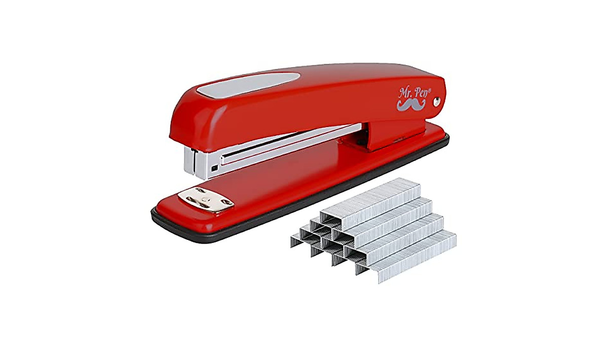 Mr. Pen Red Stapler with 1000 Staples for Office