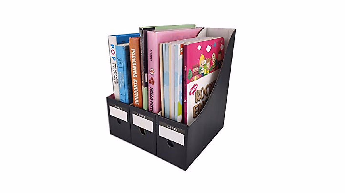 HUAPRINT Black Magazine File Holder - 12 Pack Organizer