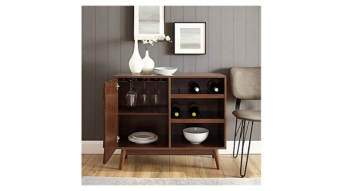 Stylish Walker Edison Mid-Century Buffet & Wine Storage