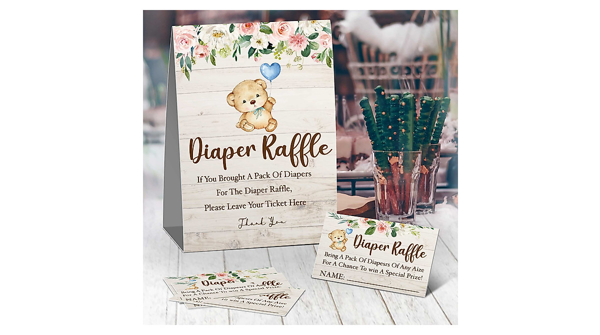 Baby Shower Diaper Raffle Tickets & Sign Kit
