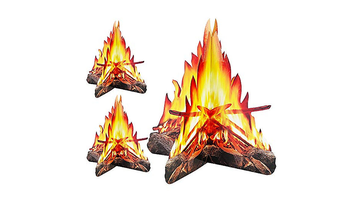 3D Fake Campfire Flames - Safe, Reusable Party Decorations