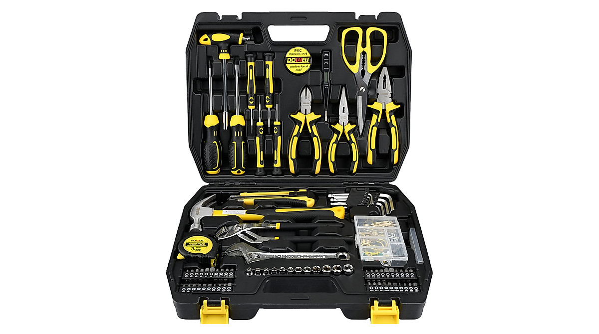 DOWELL 185-Piece Tool Kit for Home & DIY Projects