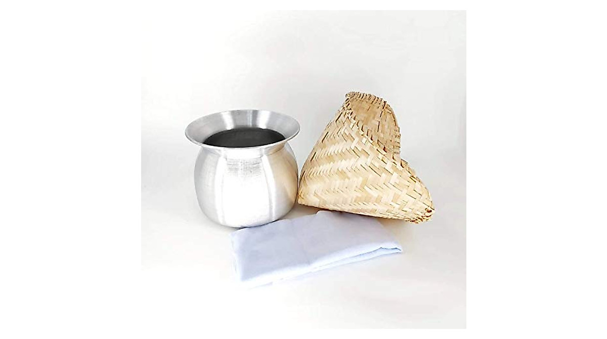 Authentic Sticky Rice Steamer Pot & Bamboo Basket Set