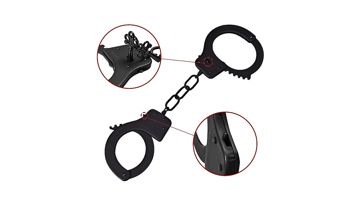 Bedsecret Steel Police Handcuffs – Professional Double Lock Cuffs