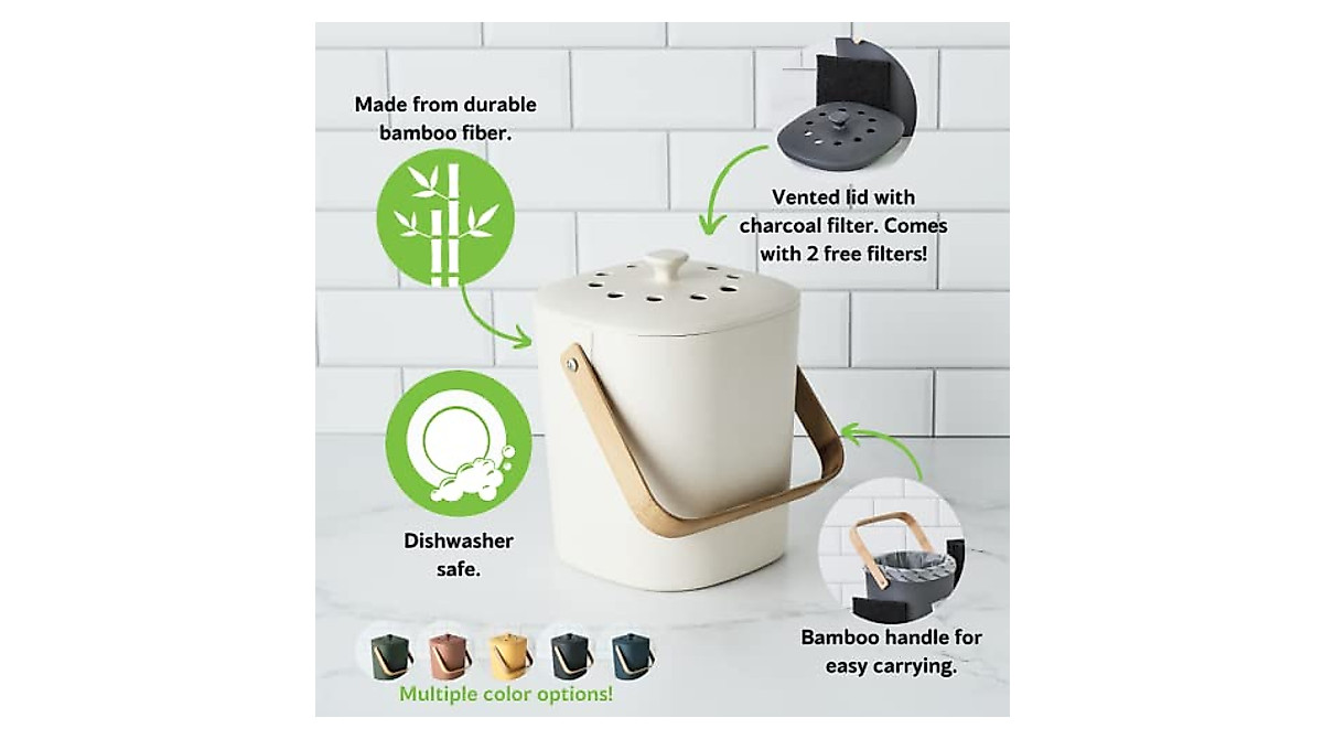 Bamboozle Indoor Food Compost Bin - Eco-Friendly Kitchen