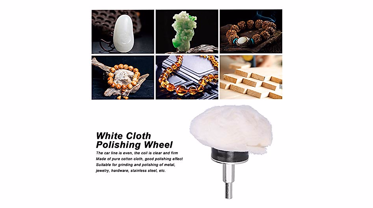 White Cloth POLISHING Wheel Cotton Mushroom Type Handle - View #4