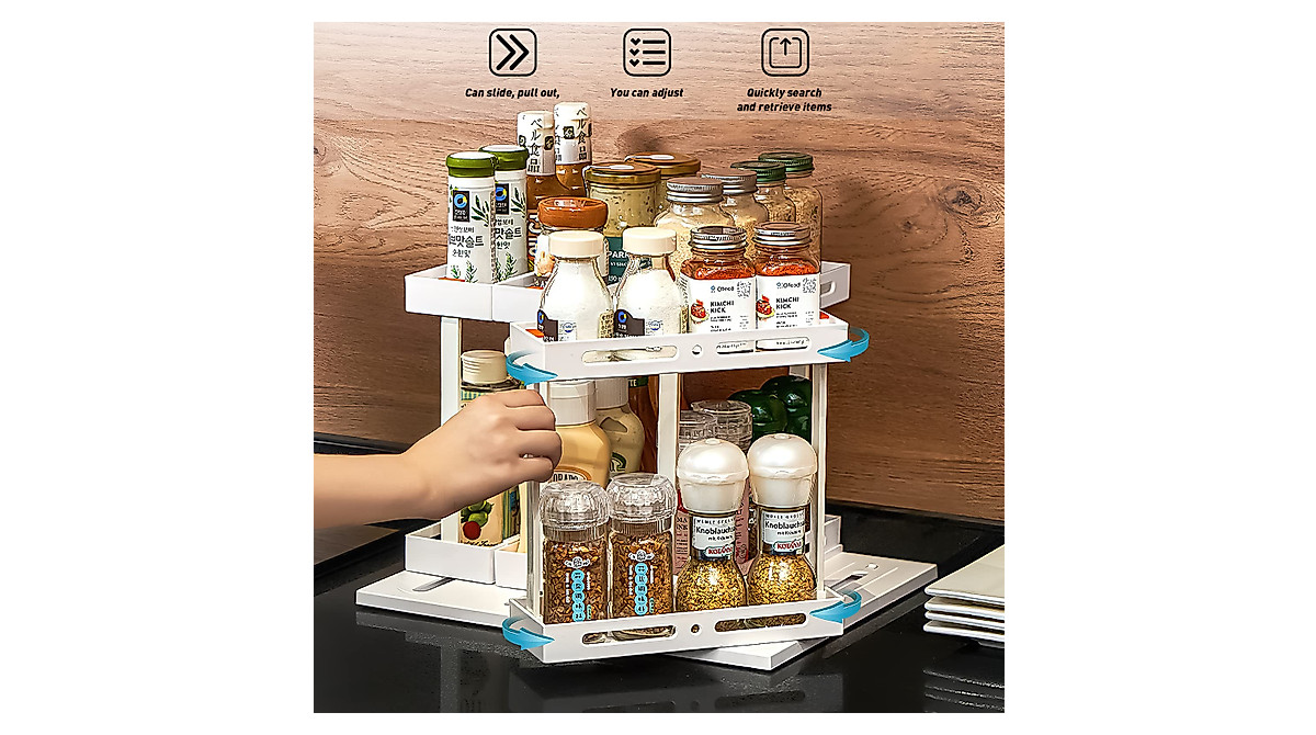 MDHAND Rotating Spice Rack Organizer for Kitchen