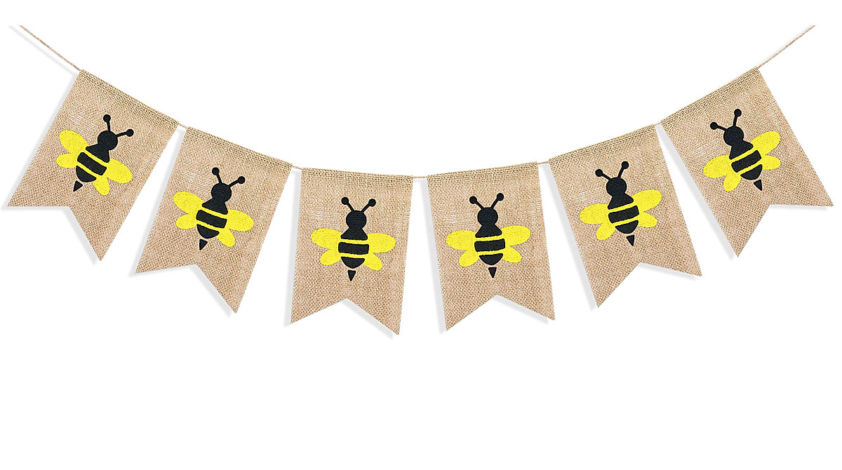 Uniwish Bumblebee Banner for Happy Bee Day Decorations