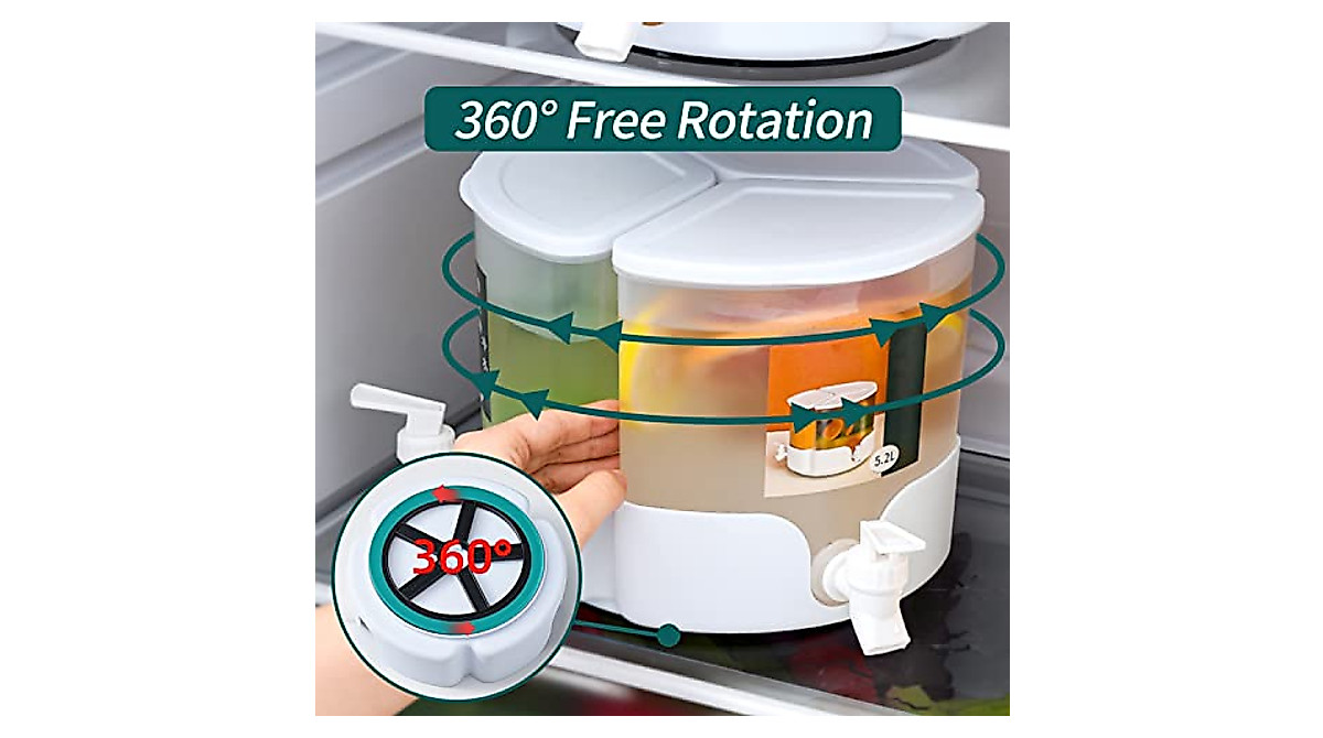 1.37 Gallons Beverage Dispenser - 360° Rotating Spigot