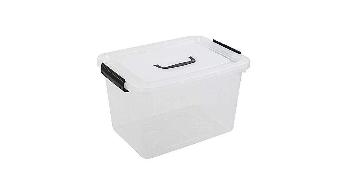 Nicesh 10L Plastic Storage Box - Clear Latch Box with Handle