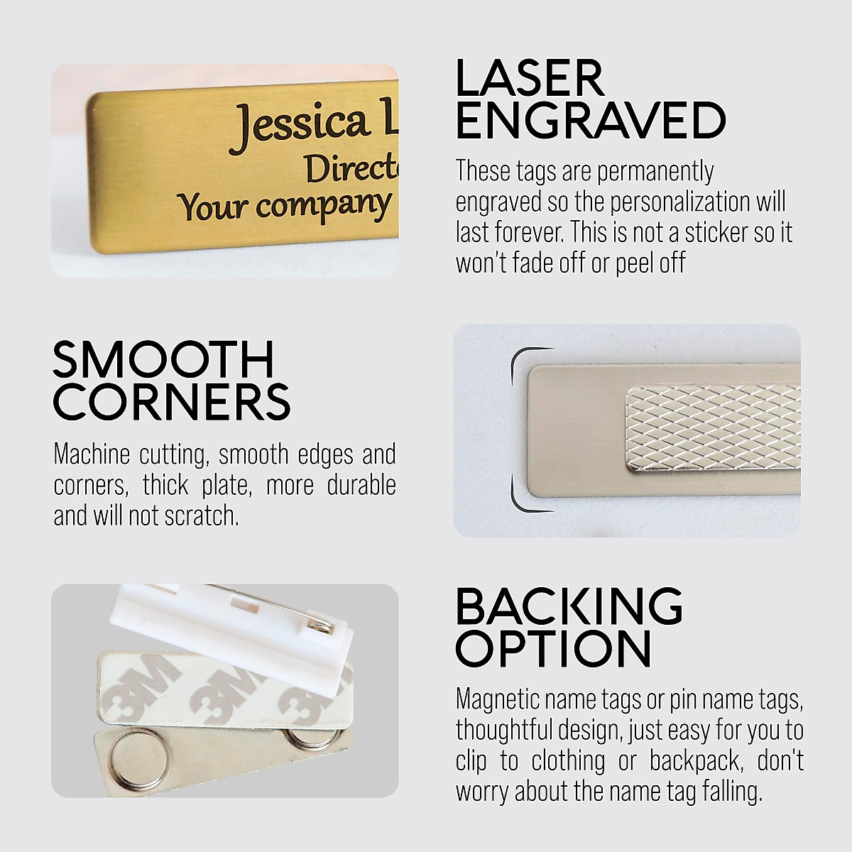 Custom Engraved Name Tags with Personalized Metal ID Badges