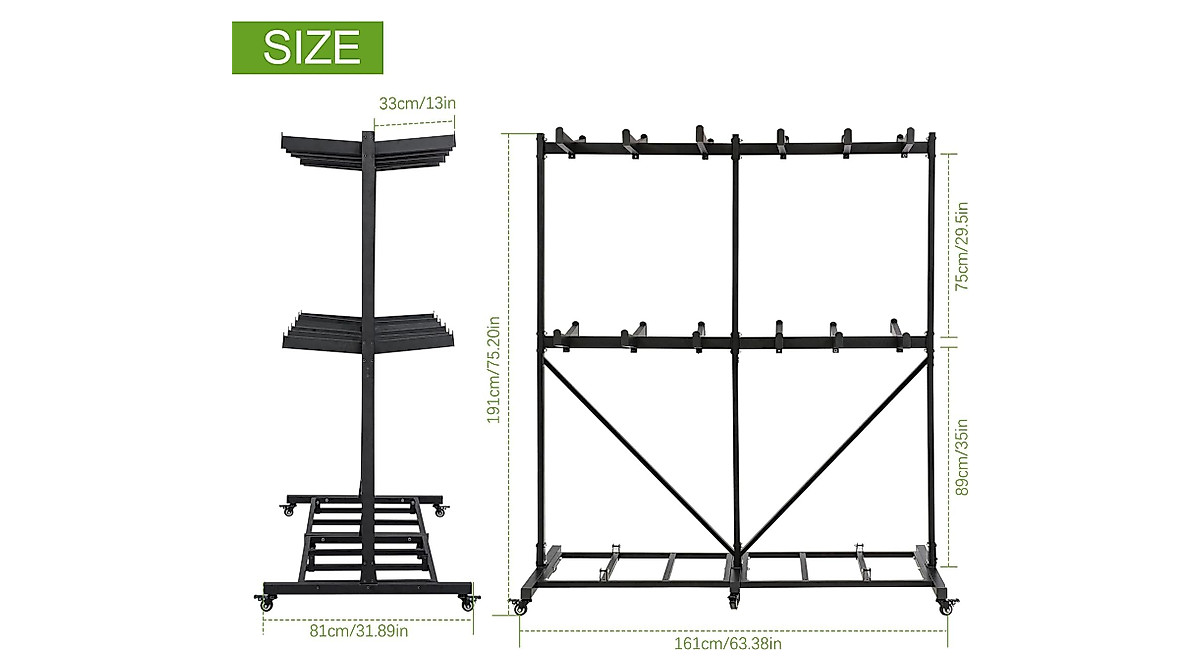 Graplans Heavy-Duty Folding Chair Storage Rack Dolly
