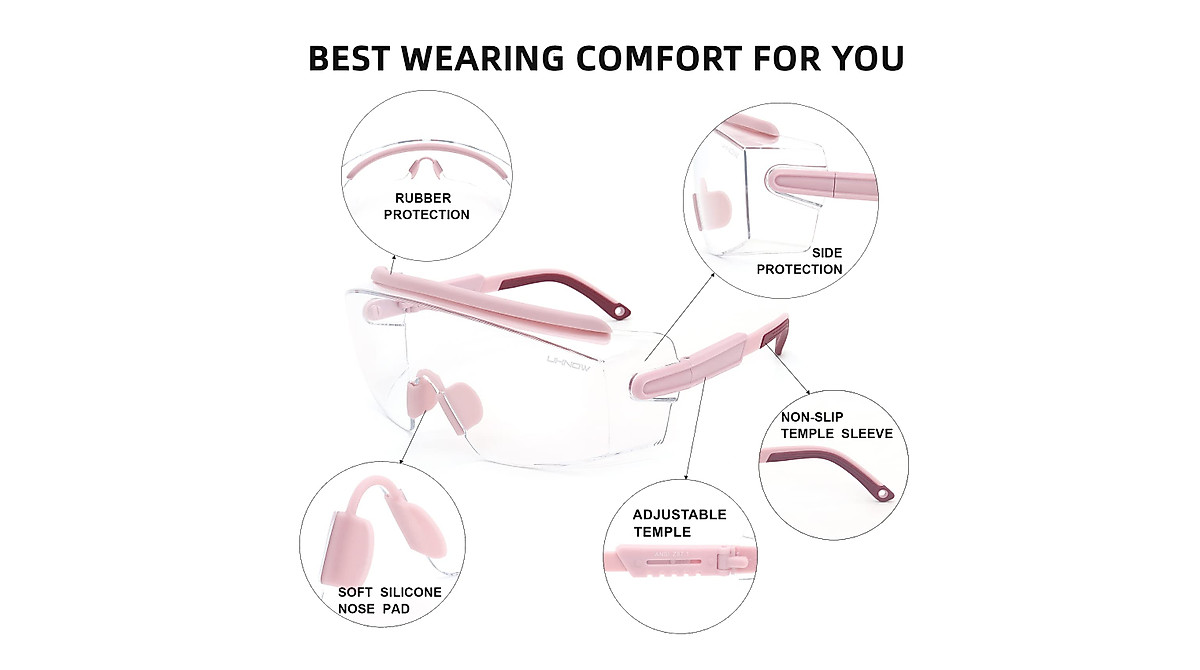 Lunettes De Protection UKNOW Anti-buée - Lenses Claires Avec Protection UV, Parfaites Pour Le Bricolage, Le Travail Ou Le Sport