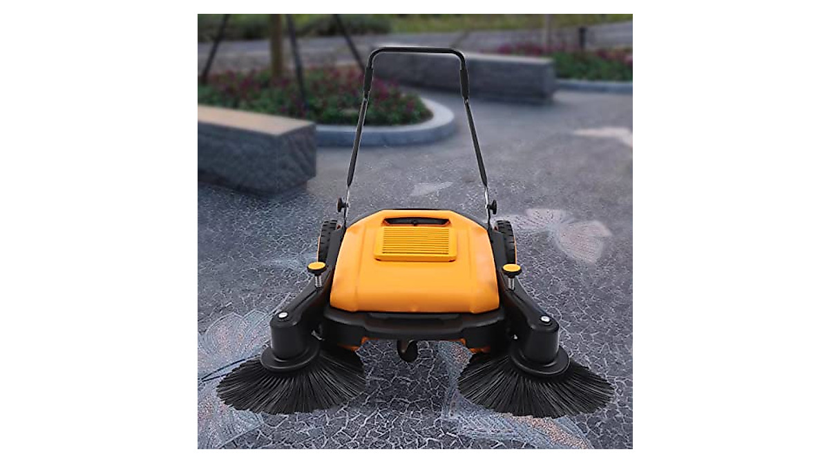 Outdoor Hand Push Sweeper with 41.3