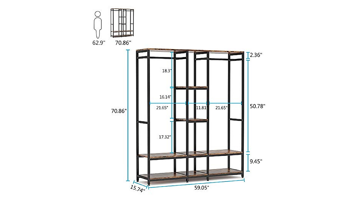 Tribesigns Double Rod Closet Organizer - Heavy Duty Storage