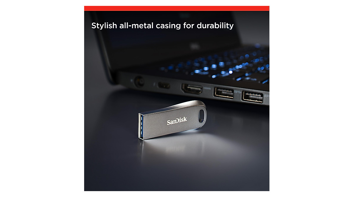SanDisk 256GB Ultra Luxe USB 3.1 Drive - Fast & Durable