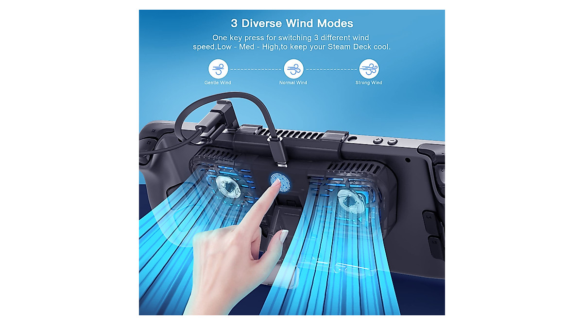 RGB Cooling Fan for Steam Deck & Switch - Adjustable Speed