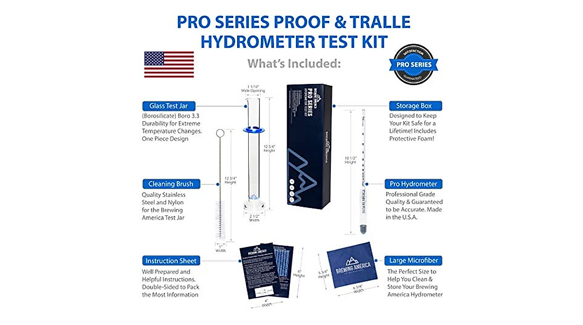 Hydrometer Alcohol Meter Kit - American Made Proof Tester