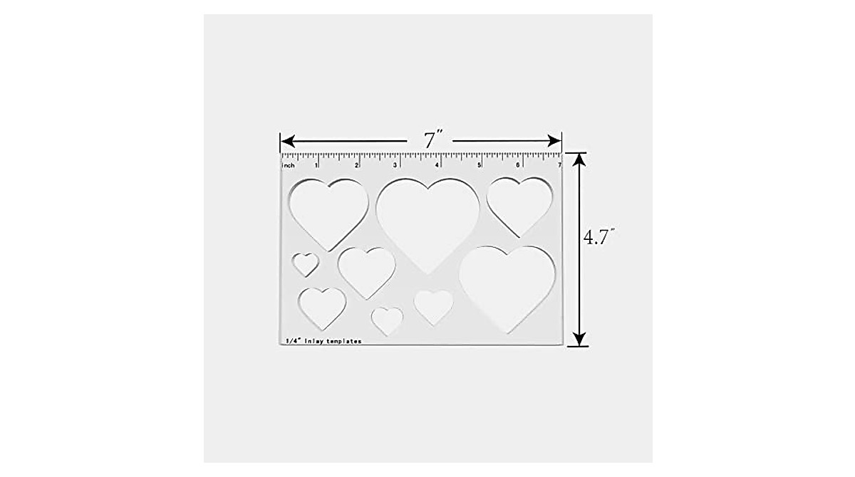 Heart Inlay Template 9-in-1 Acrylic Router Fixture for Woodworking