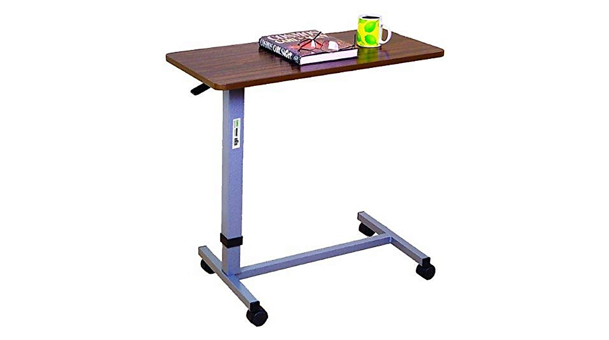 Overbed Table with Adjustable Height and Locking Wheels | Essential Medical