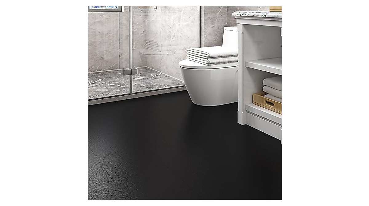 Livelynine Black Peel and Stick Floor Tiles - 4-Pack