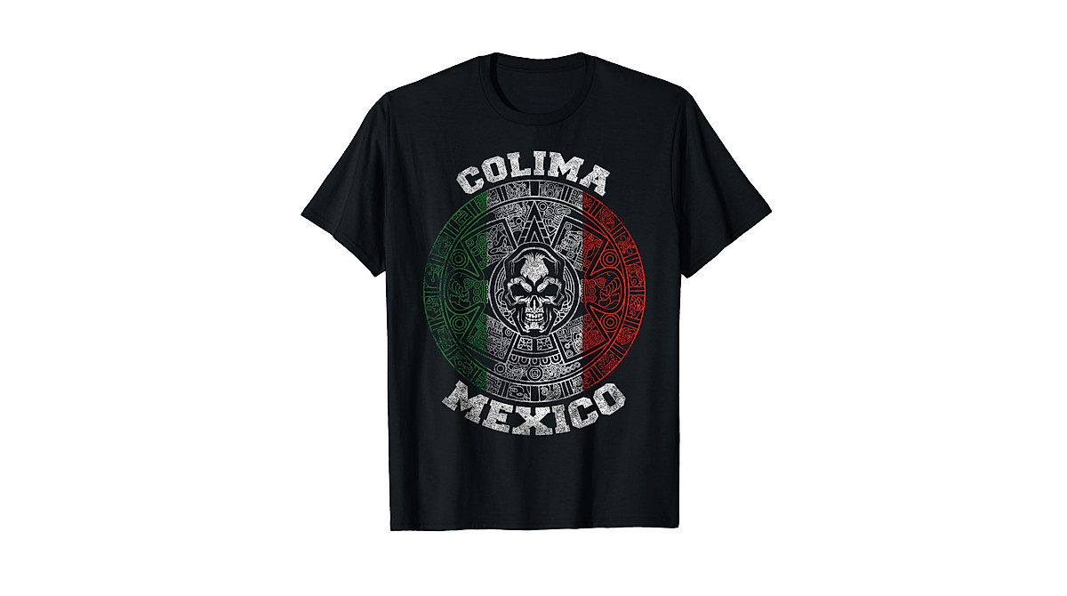 Colima Aztec Skull T-Shirt - Celebrate Mexican Pride