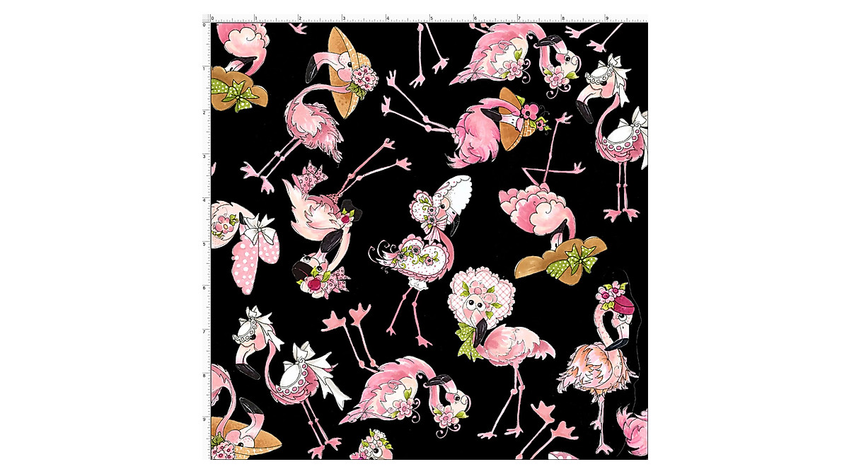 Tossed Flams Black Fabric for Quilting | Loralie Designs