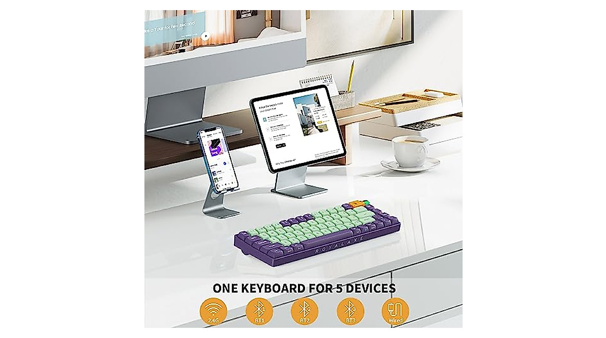 ROYALAXE R68 60% Wireless Mechanical Keyboard, Hot Swappable Custom ...