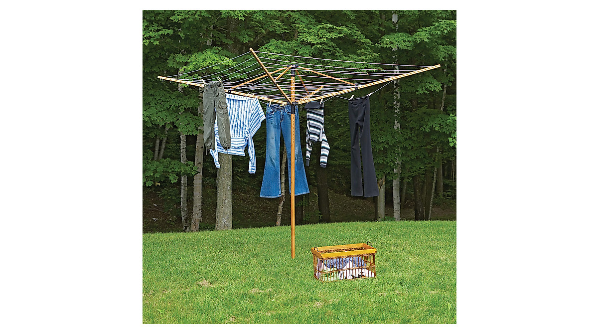 Greenway GCL9FAB Large Outdoor Bamboo Rotary Clothesline for Energy ...