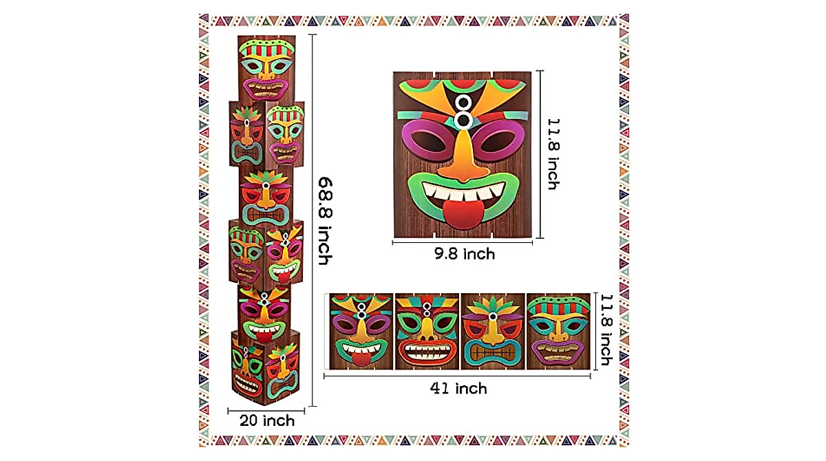 W1cwey Large Tiki Columns - Tropical Party Decor 68.8