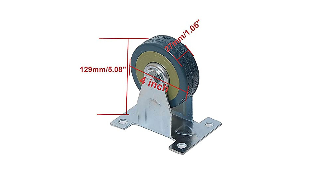 VISIBLY USED) POWERTEC 6" Heavy Duty Caster Wheels Set Of 4 (2 Swivel