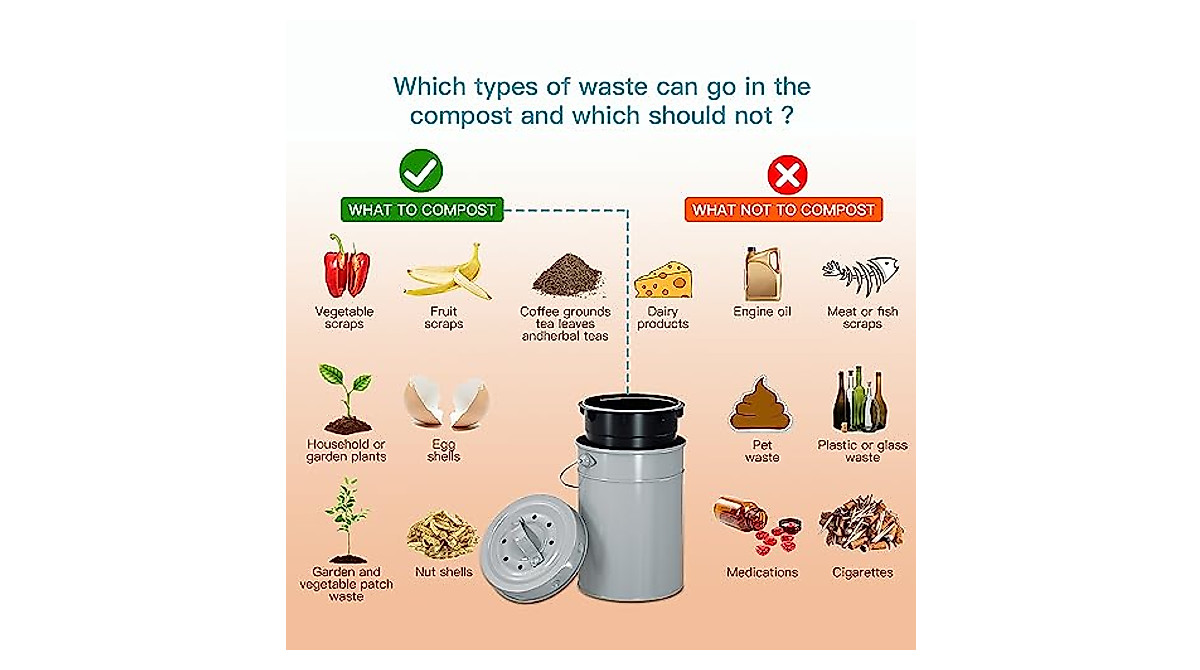 NOVTEKE Compost Bucket - Eco-Friendly Kitchen Solution