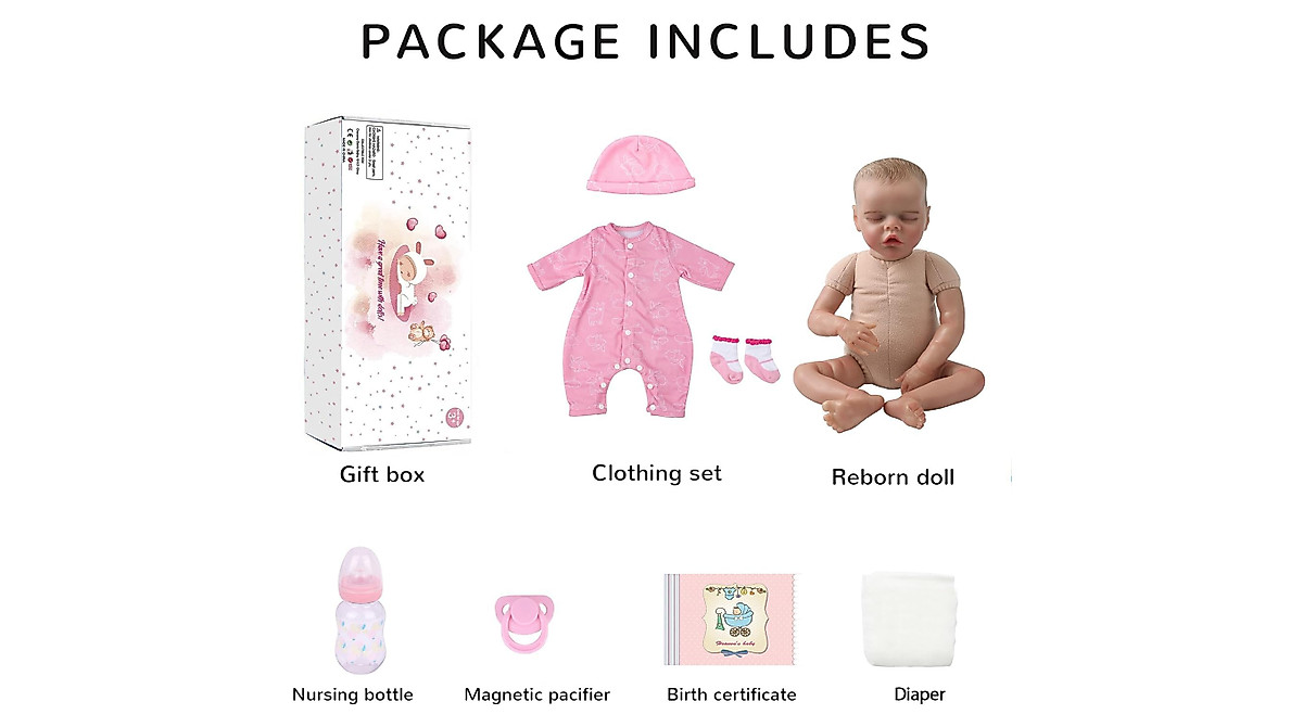 CHAREX Lifelike Reborn Baby Dolls - 18 Inch Realistic Baby Girl for Kids